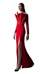 1 of 2 Edward Arsouni Couture SS0348 Red