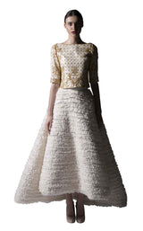 1 of 2 Edward Arsouni Couture SS0361 Gold-Ecru
