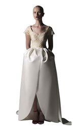 1 of 2 Edward Arsouni Couture SS0362 Gold-Ecru
