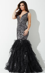 1 of 2 Jovani 36312BG Black/Gunmetal