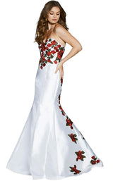 1 of 8 Jovani 48122BG Ivory Multi