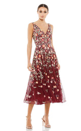 1 of 6 Mac Duggal 5527 Burgundy-Multi