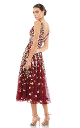 3 of 6 Mac Duggal 5527 Burgundy-Multi