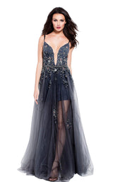 1 of 6 Jovani 55621BG Charcoal