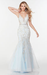 1 of 4 Alyce 61100 Ivory/Light Blue