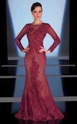 2 of 6 MNM Couture 0585 Burgundy