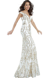 3 of 8 Jovani 63349BG White/Gold