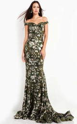 6 of 14 Jovani 63516BG Green-Gold