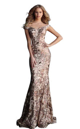 5 of 14 Jovani 63516BG Copper-Gold