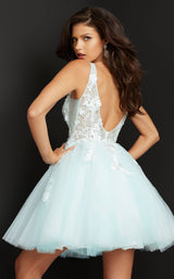 5 of 12 Jovani 63987 Off-White-Light-Blue