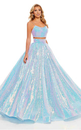 1 of 4 Rachel Allan 70238 Powder Blue Iridescent