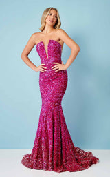 2 of 9 Rachel Allan 70293 Fuchsia Ombre