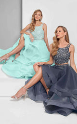 12 of 14 Terani 1711P2692 Aqua/Nude