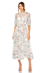 1 of 9 Mac Duggal 8011 Ecru-Multi