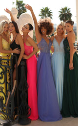 8 of 13 Clarisse 8021 Canary, Black, Hot-Pink, Cornflower, Pale-Blue, and Forest-Green