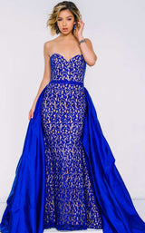 2 of 10 Jovani 35052 Royal/Nude