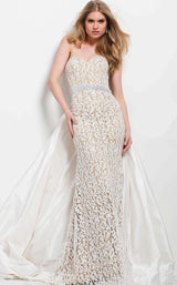 6 of 10 Jovani 35052 Ivory/Nude