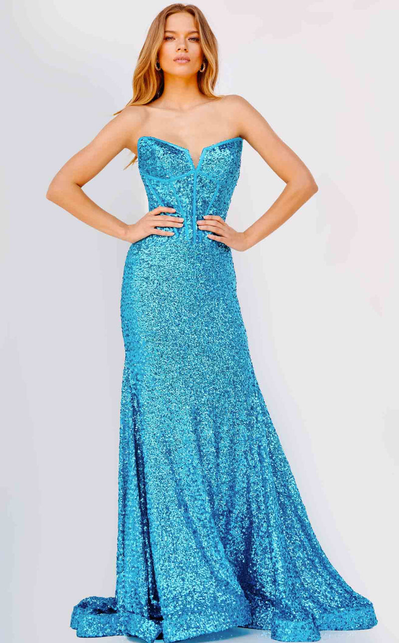 Jovani 23077 Turquoise