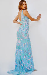 2 of 6 Jovani 23511 Light-Blue-Multi