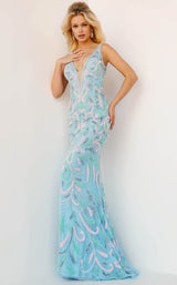 5 of 6 Jovani 23511 Light-Blue-Multi