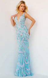 4 of 6 Jovani 23511 Light-Blue-Multi