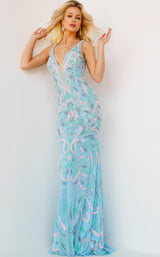 3 of 6 Jovani 23511 Light-Blue-Multi