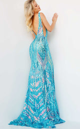 3 of 4 Jovani 22770 Iridescent Jade