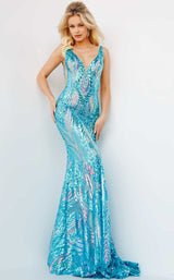 1 of 4 Jovani 22770 Iridescent Jade