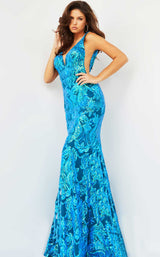 9 of 10 Jovani 08646 Iridescent Royal