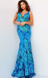 4 of 10 Jovani 08646 Iridescent Royal