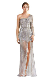 1 of 2 Andrea and Leo A0993 Dress Silver