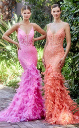 3 of 7 Andrea and Leo A1116 Hot-Pink&Orange