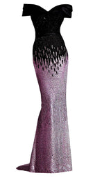 4 of 14 Janique A18375 Mauve-Black