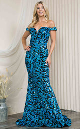 2 of 5 Amelia Couture 20113 Turquoise