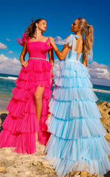11 of 11 Amelia Couture 6125 Fuchsia&Baby-Blue