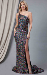 3 of 5 Amelia Couture 7023 Black-Multi