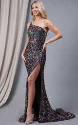 4 of 5 Amelia Couture 7023 Black-Multi