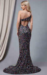 5 of 5 Amelia Couture 7023 Black-Multi