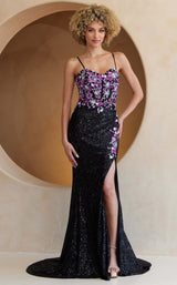3 of 6 Amelia Couture 7061 Black-Pink