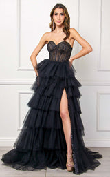 2 of 11 Amelia Couture 7067 Black