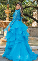 6 of 9 Ava Presley 28595 Jumpsuit Turquoise