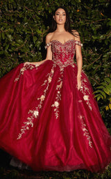 1 of 7 Cinderella Divine CD0185 Burgundy/Gold