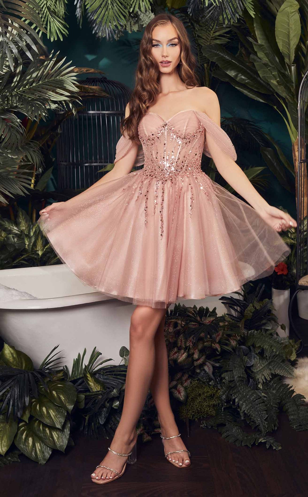 off the shoulder mermaid wedding dresses Off-the-shoulder Floor Length Applique Beading Dress flared skirt Stretch Antique Brown Wool Print USNEW_01_30_26 Color:JD-JADE