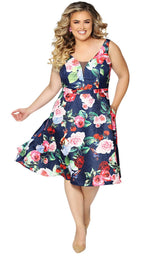 1 of 4 Sydneys Closet CE1806 Navy-Floral