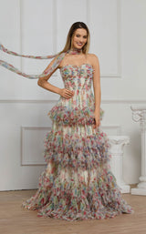 6 of 7 Cecilia Couture 8004 Pastel Floral Print