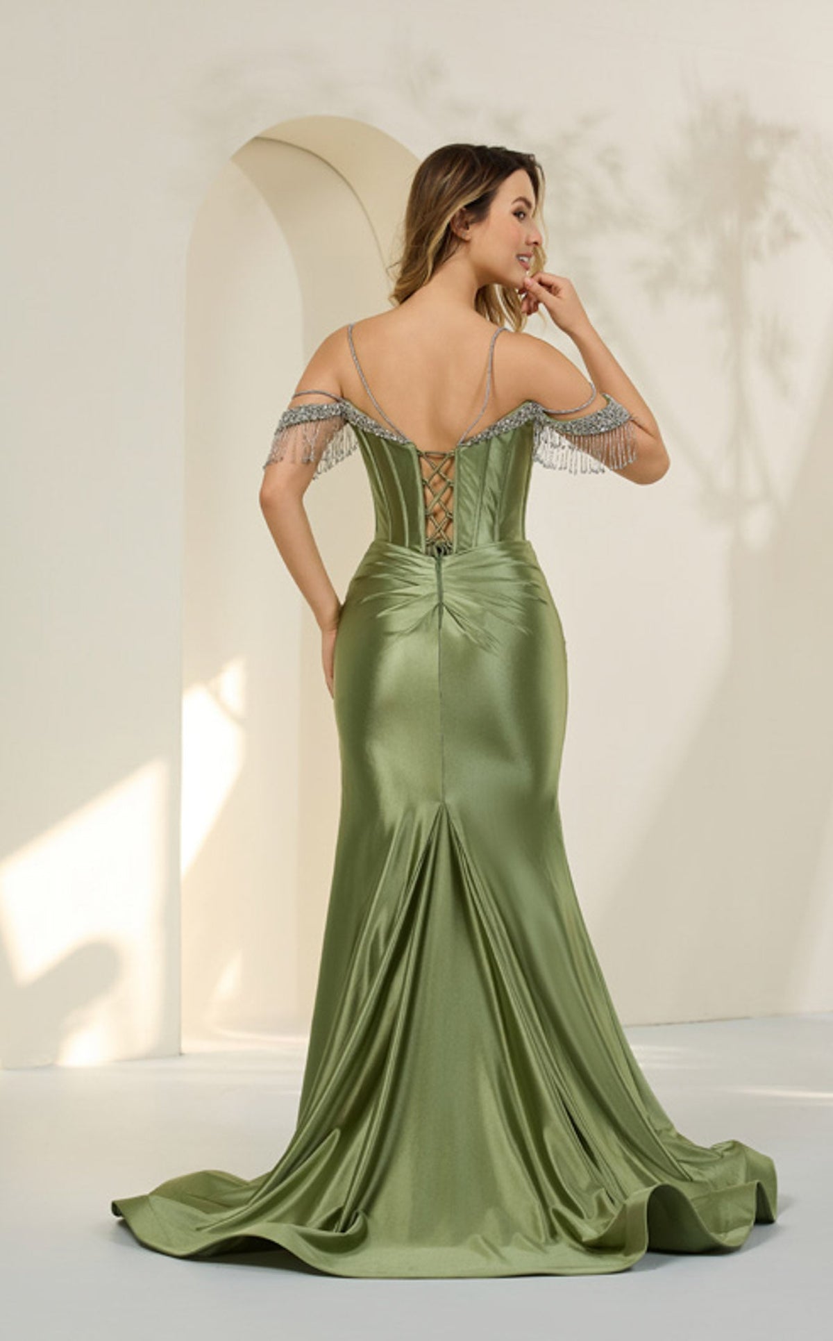 green dress cecilia wears Couture 8019 replica atonement green dress