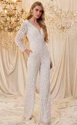 1 of 2 Chandelier 30114 Jumpsuit-White/White