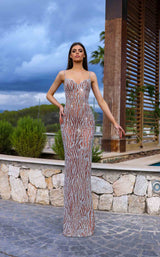 1 of 2 Chic and Holland AR330278 Silver/Nude