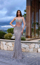 1 of 2 Chic and Holland AR330296 Silver/Nude