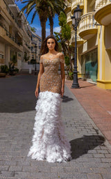 1 of 2 Chic and Holland HF110349 Ivory/Nude/Silver